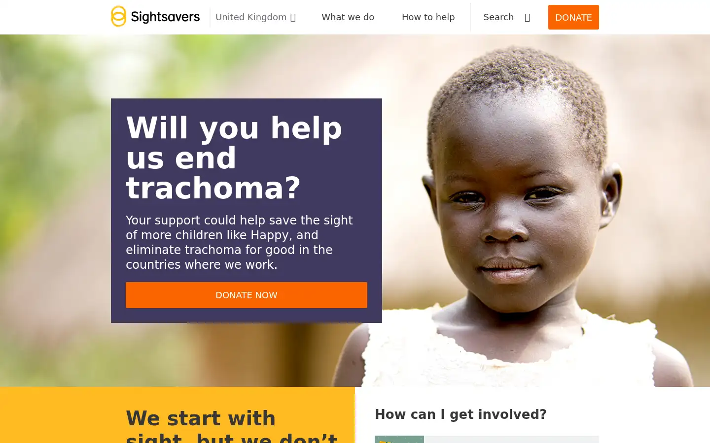 Screenshot of sightsavers.org