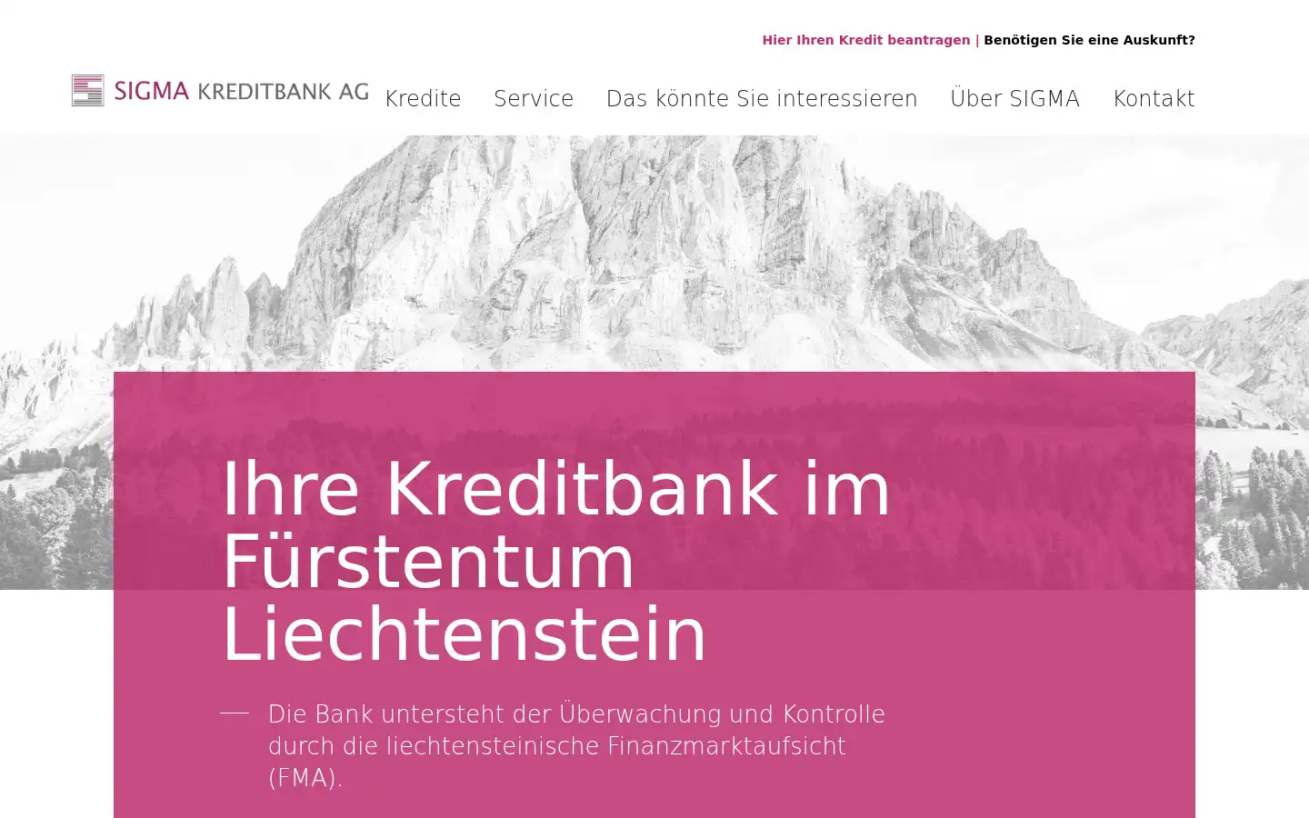 Screenshot of sigmakreditbank.li