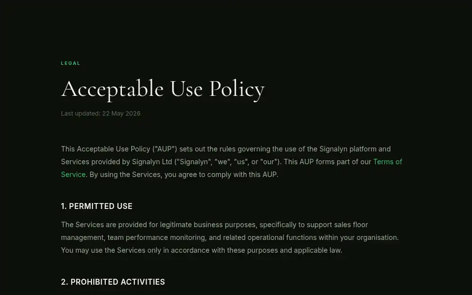 Screenshot of signalyn.io