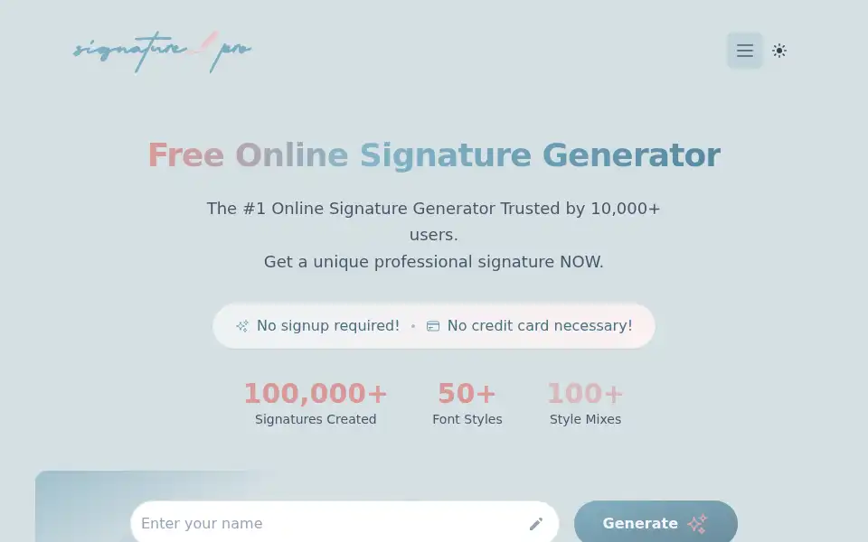 Screenshot of signaturegenerator.pro