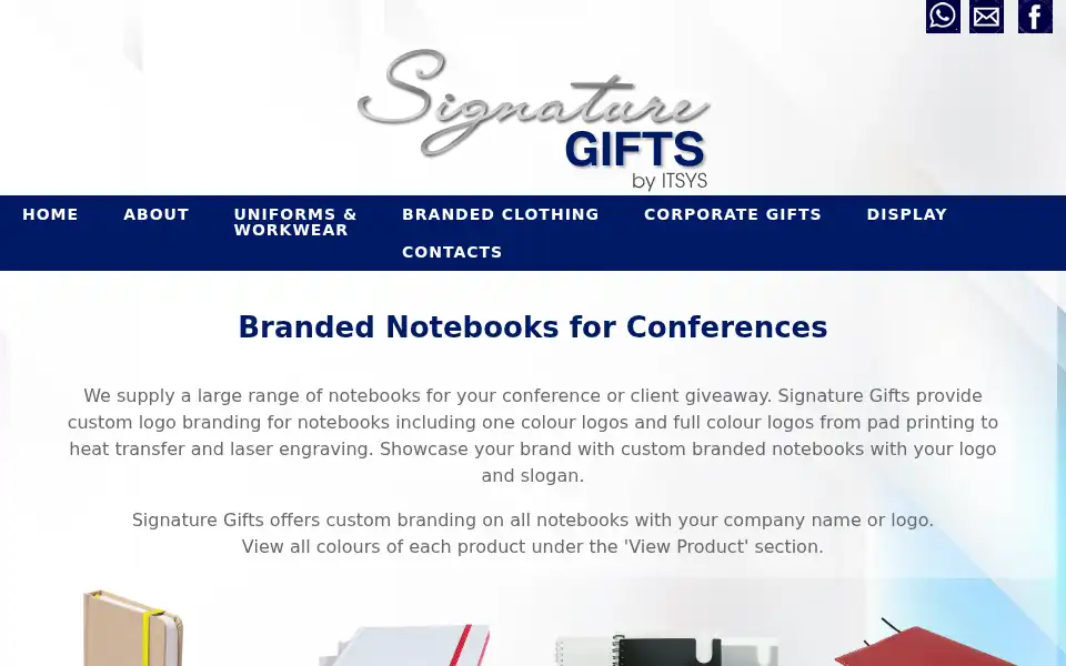 Screenshot of signaturegifts.co.za