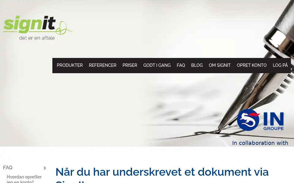Screenshot of signit.dk