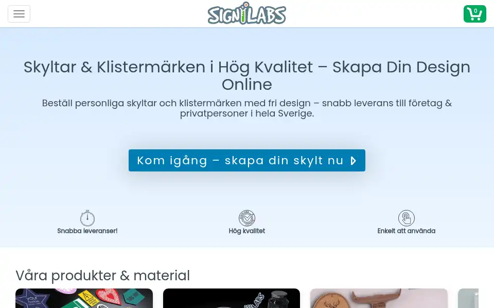Screenshot of signlabs.se