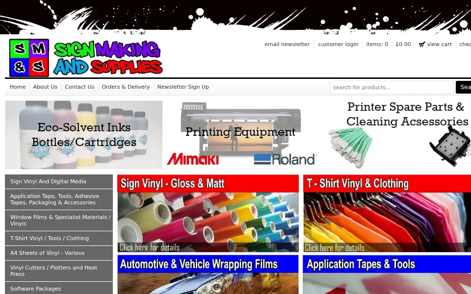 Screenshot of signmakingandsupplies.co.uk