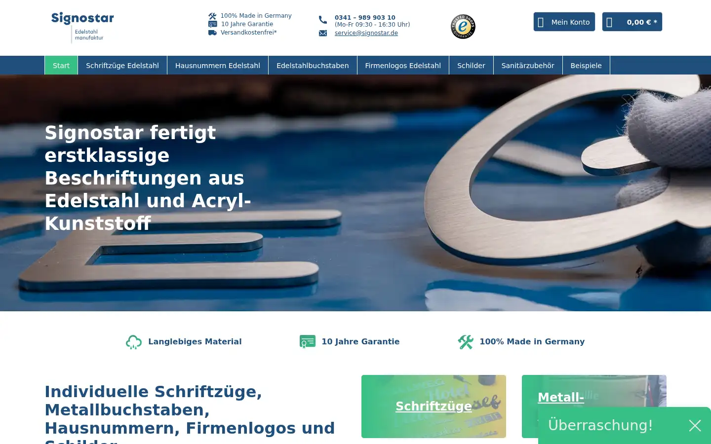 Screenshot of signostar.de