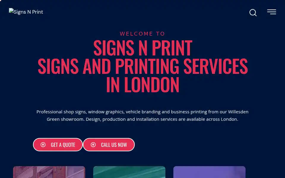 Screenshot of signsnprint.co.uk