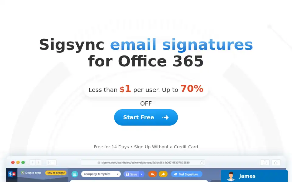 Screenshot of sigsync.com