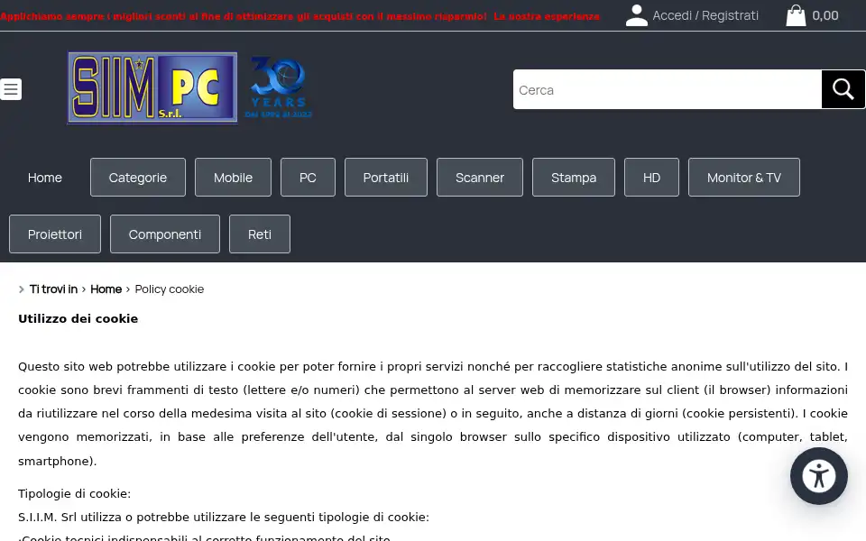 Screenshot of siimsrl.it