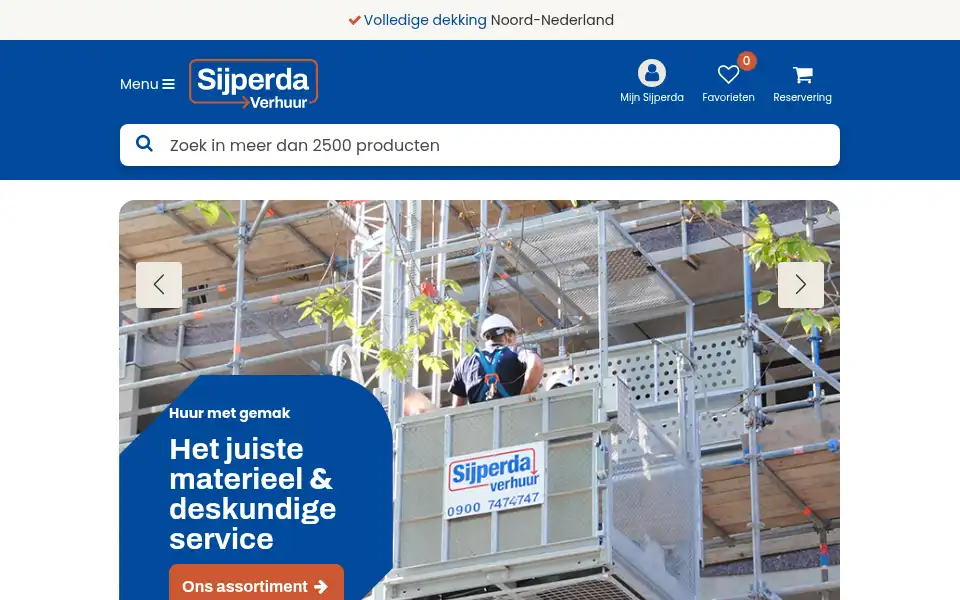 Screenshot of sijperdaverhuur.nl