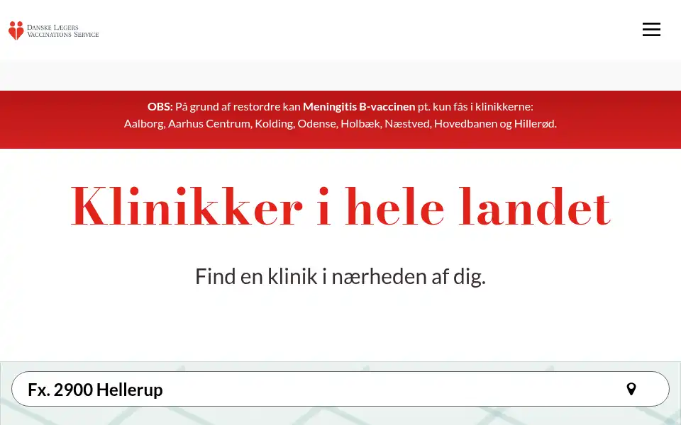 Screenshot of sikkerrejse.dk