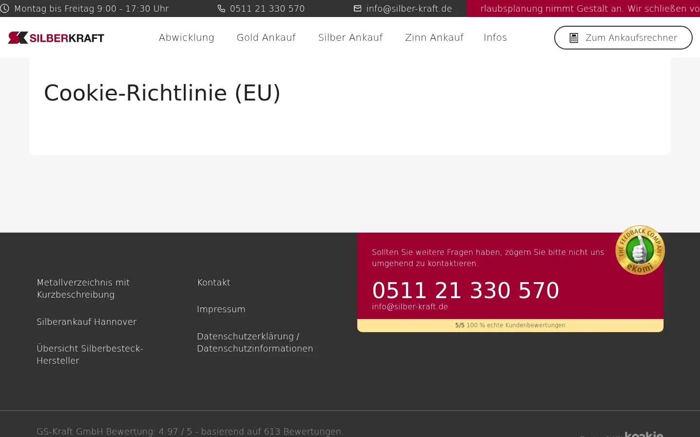Screenshot of silber-kraft.de