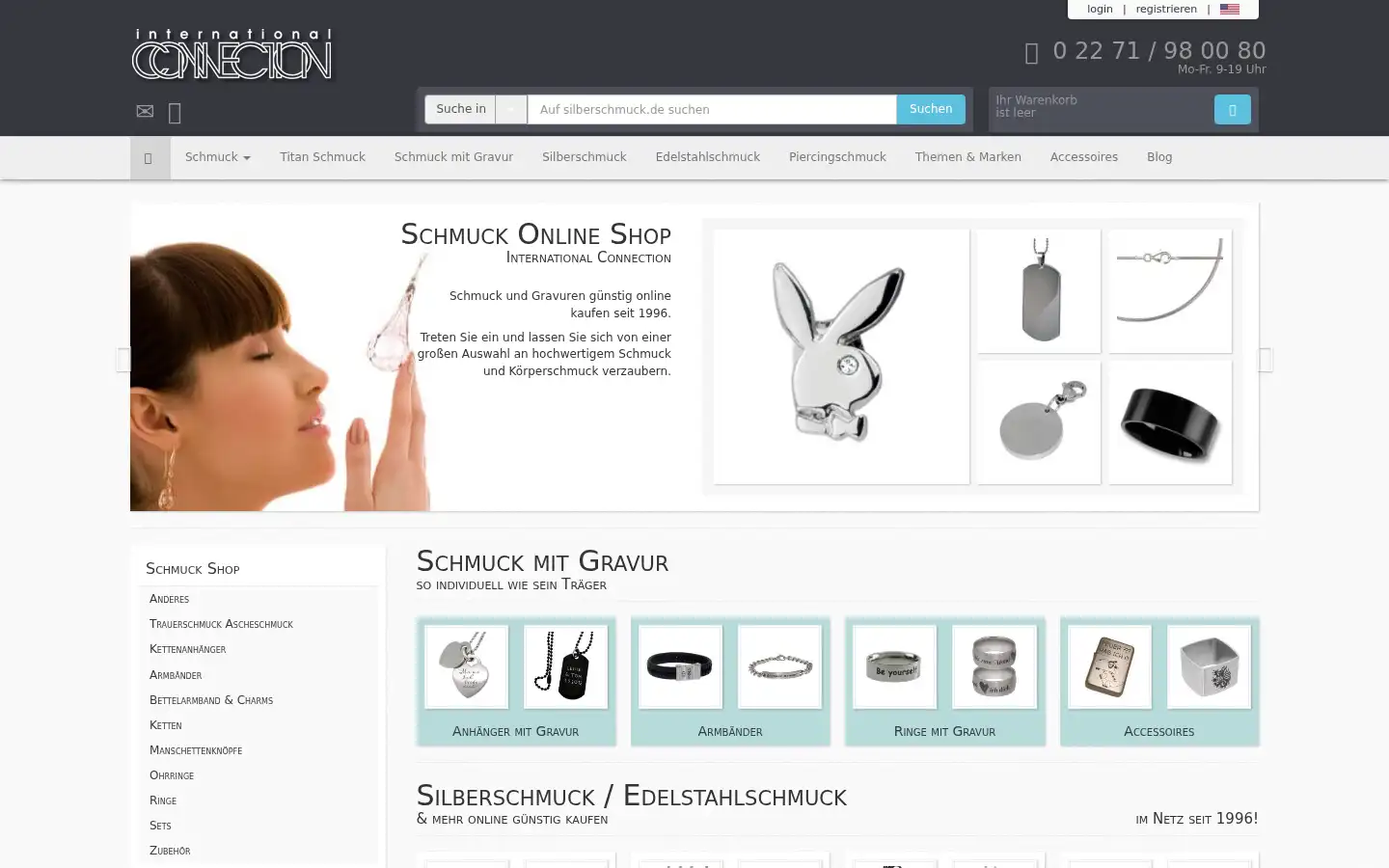 Screenshot of silberschmuck.de