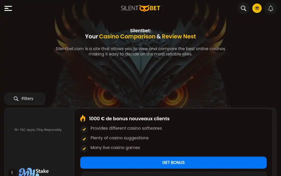 Screenshot of silentbet.com