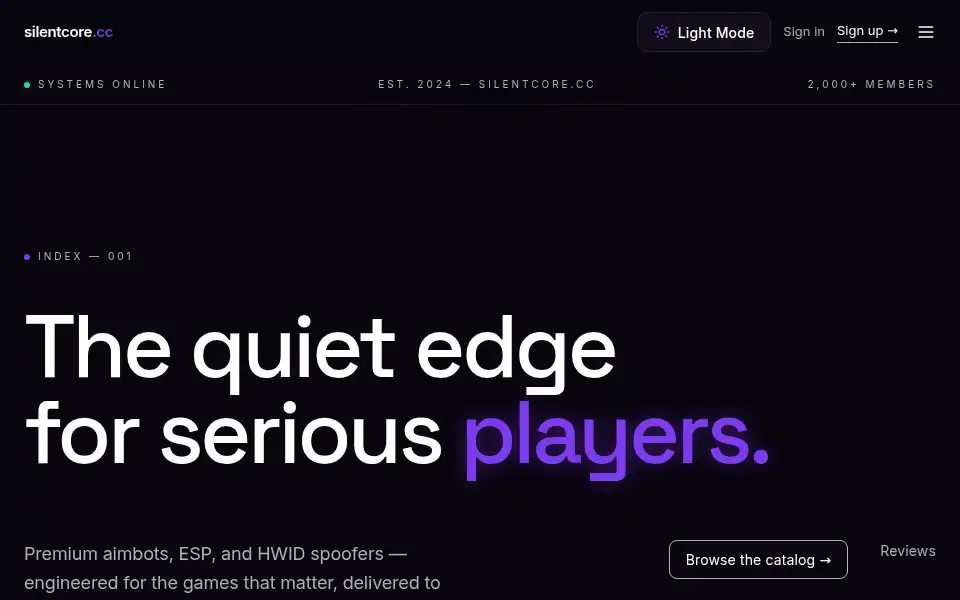 Screenshot of silentcore.cc
