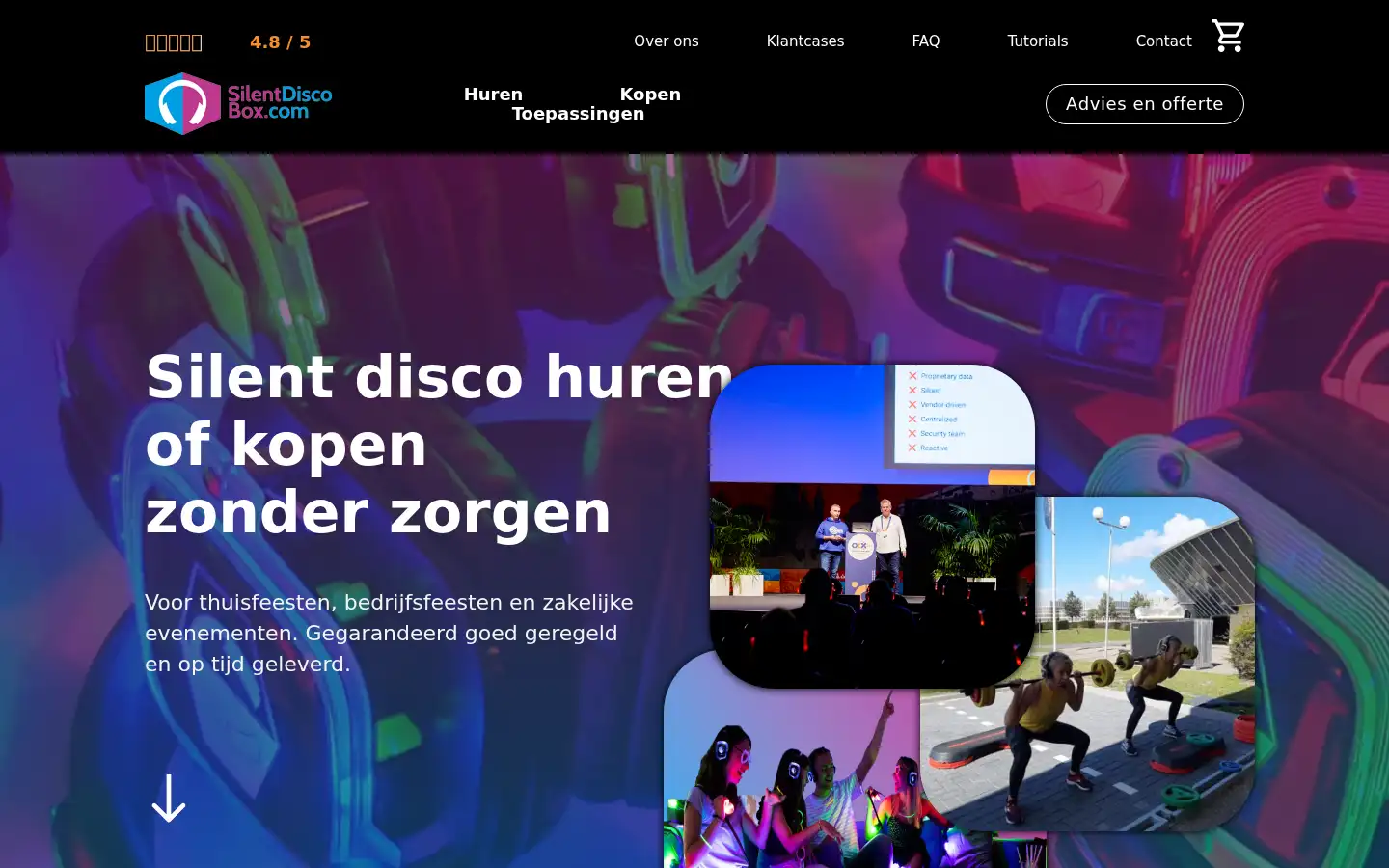 Screenshot of silentdiscobox.com