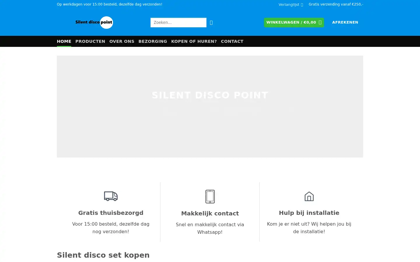 Screenshot of silentdiscopoint.com