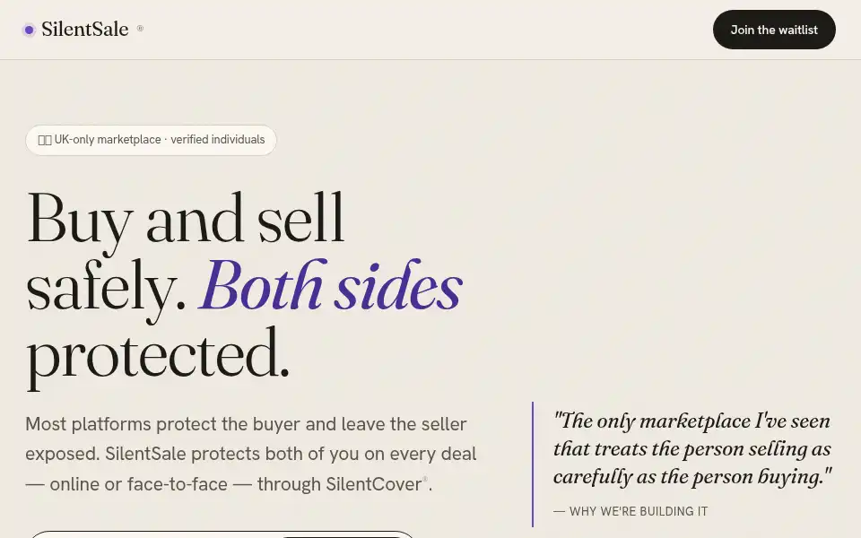Screenshot of silentsale.co.uk