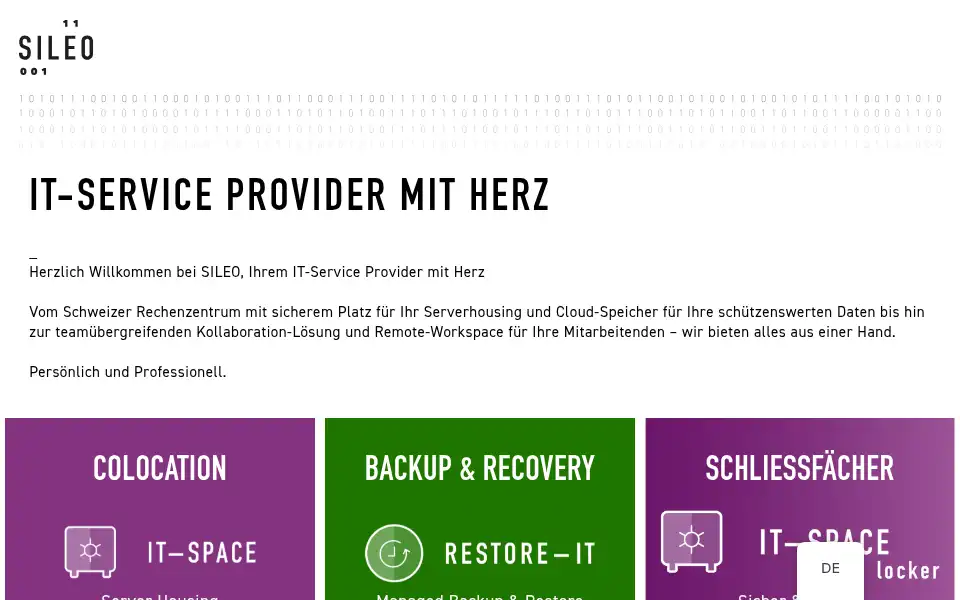 Screenshot of sileo.swiss