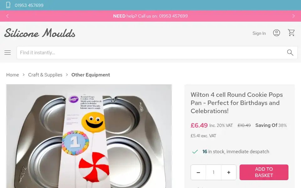 Screenshot of siliconemoulds.com