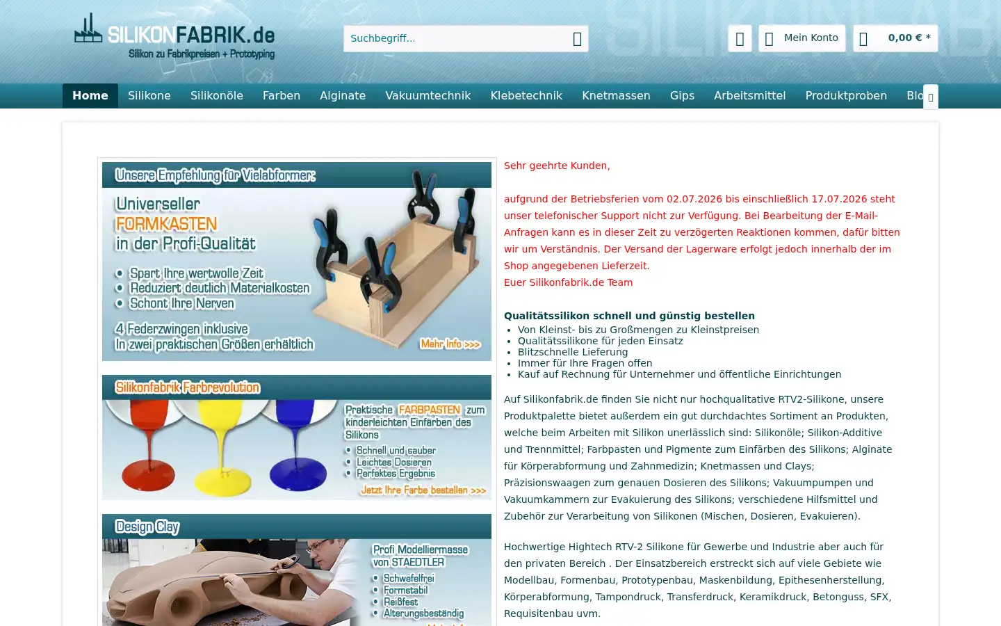 Screenshot of silikonfabrik.de