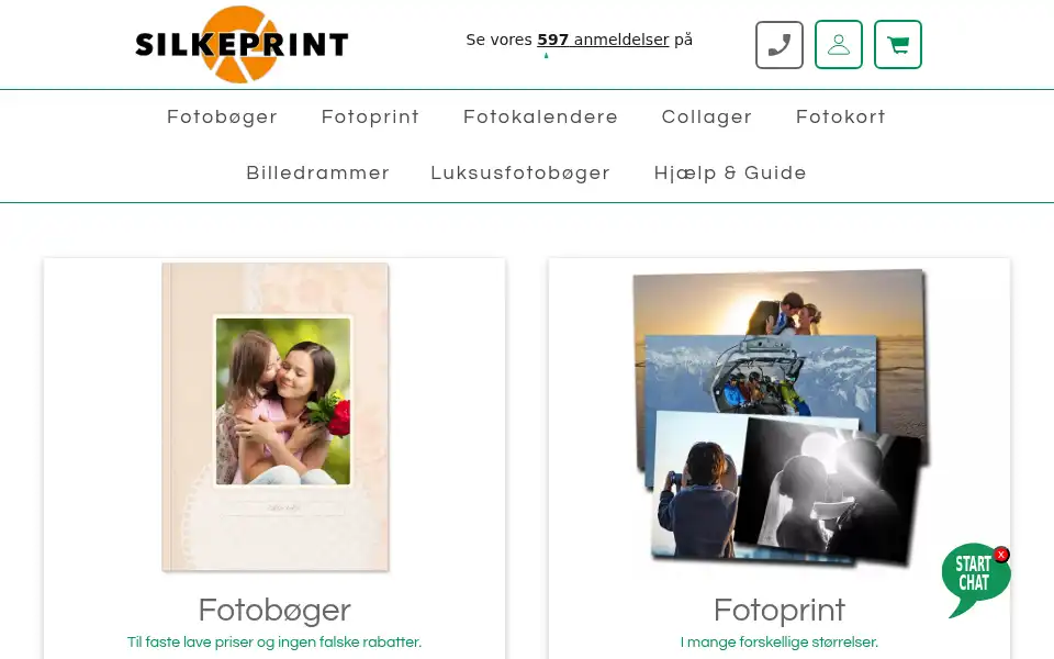 Screenshot of silkeprint.dk