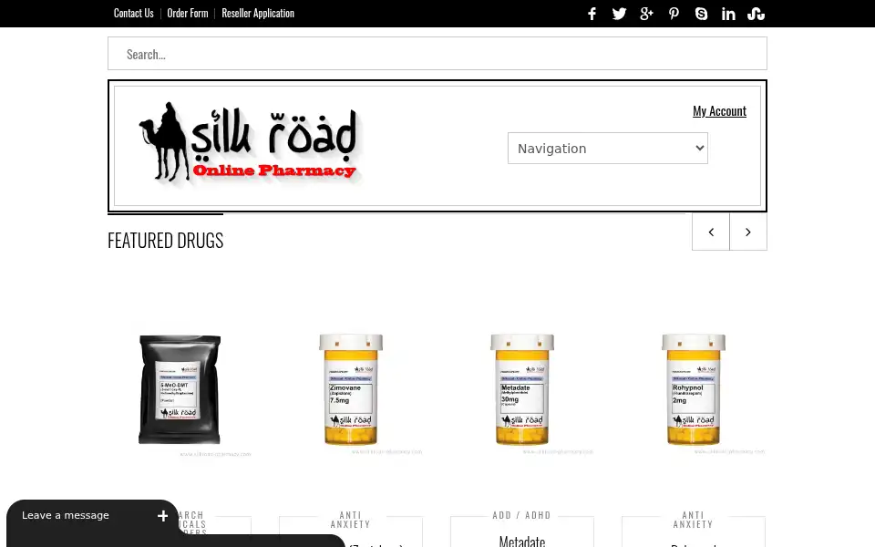 Screenshot of silkroad-pharmacy.com