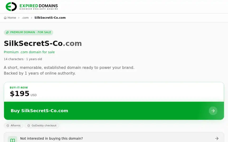 Screenshot of silksecrets-co.com