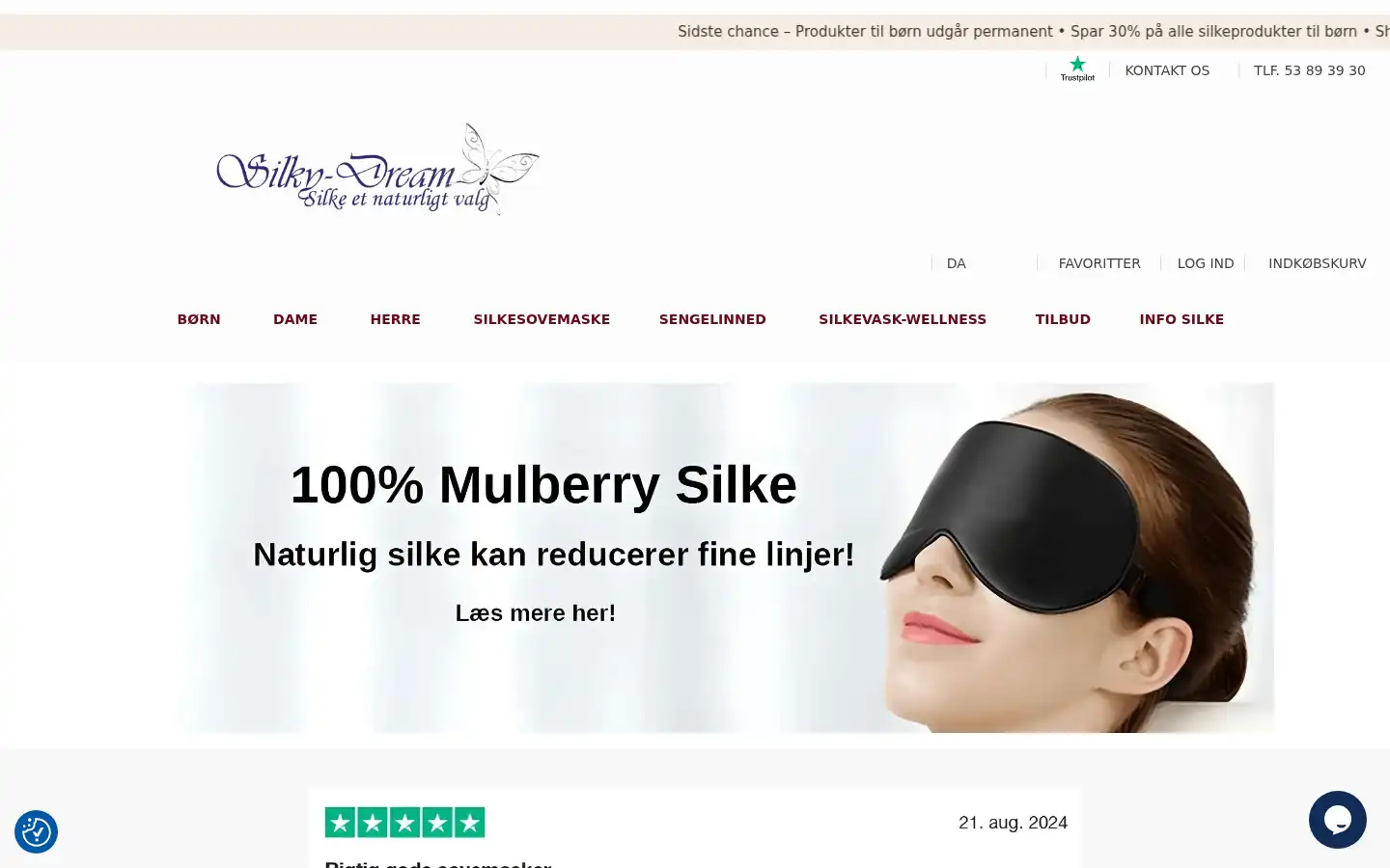 Screenshot of silky-dream.dk