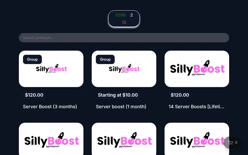 Screenshot of sillyboost.sell.app