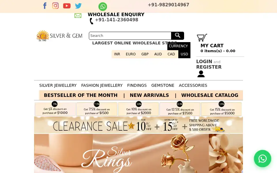 Screenshot of silverandgem.com