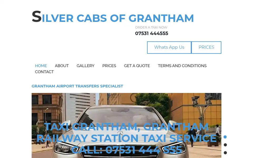 Screenshot of silvercabs.co.uk