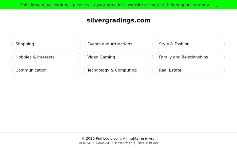 Screenshot of silvergradings.com