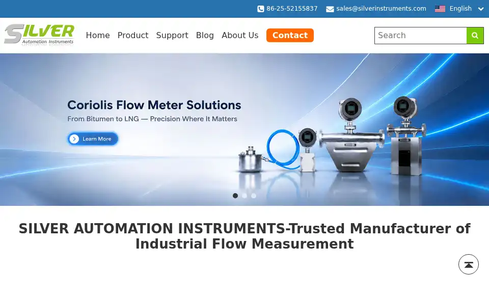 Screenshot of silverinstruments.com