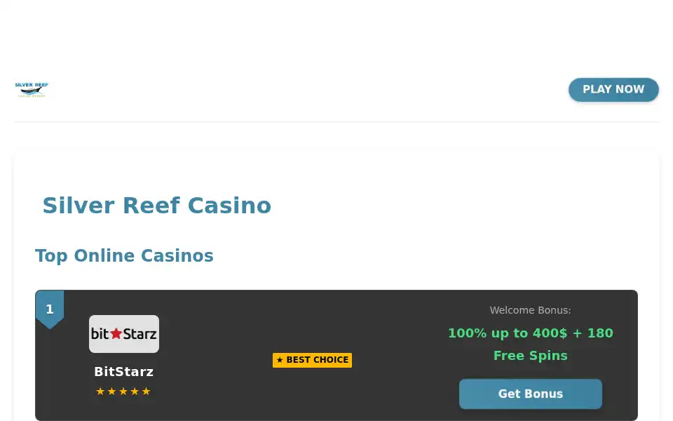 Screenshot of silverreef.casino