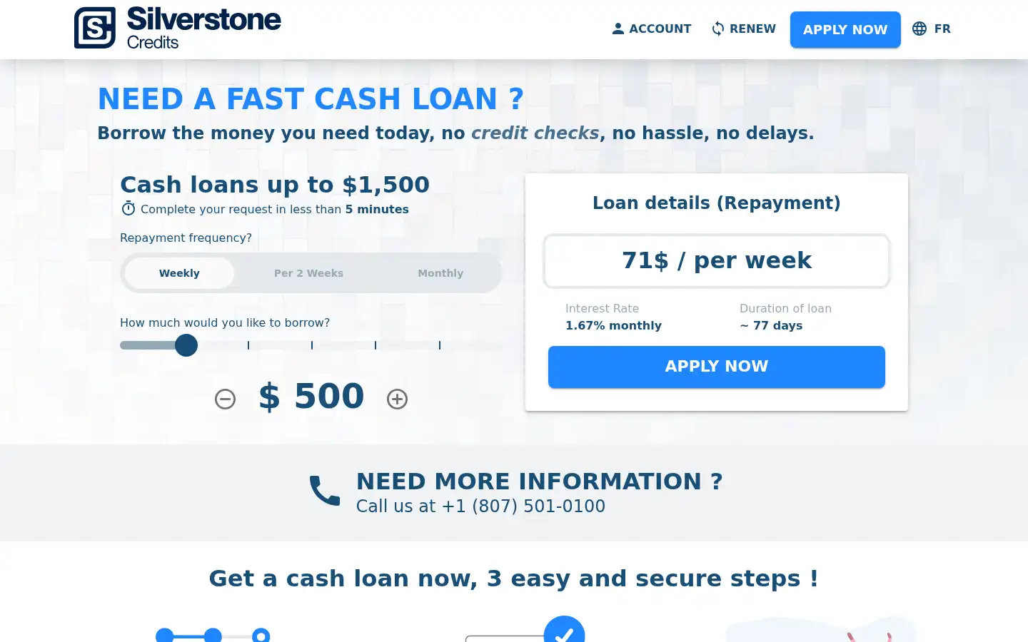 Screenshot of silverstonecredits.ca