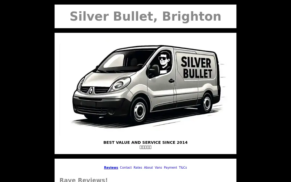 Screenshot of silvervan.co.uk