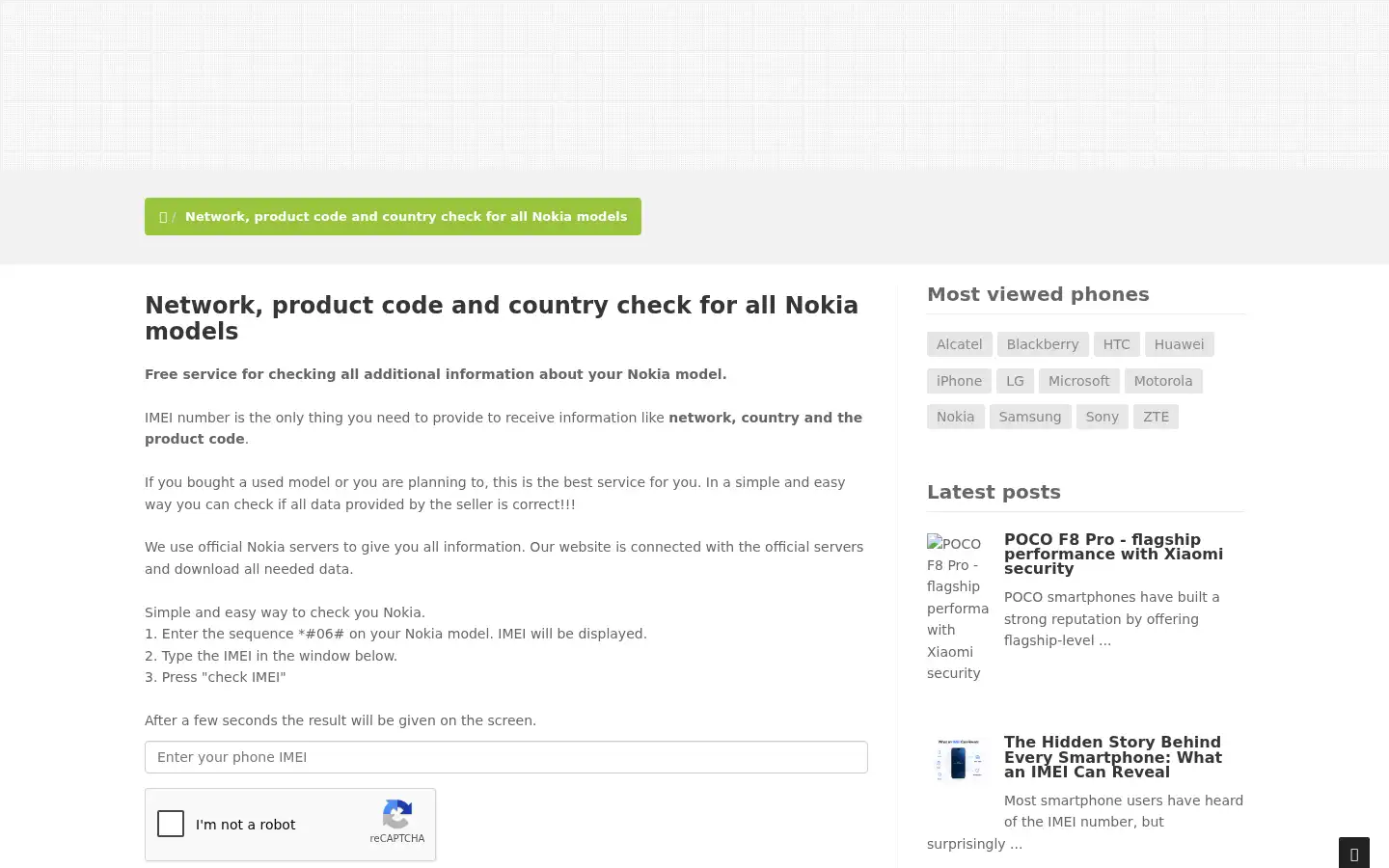 Screenshot of sim-unlock.net