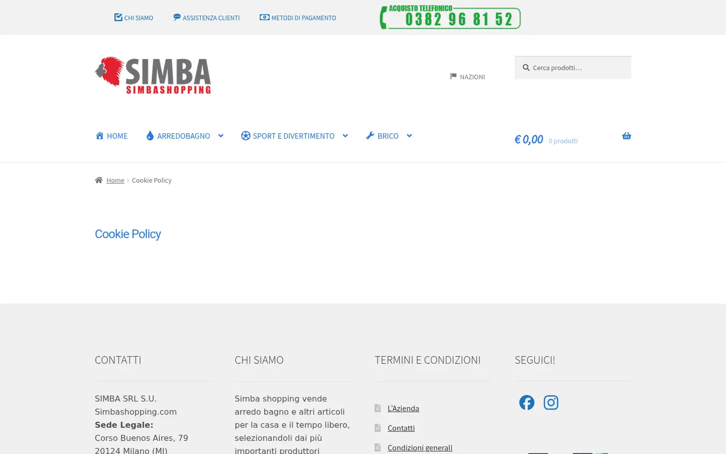 Screenshot of simbashopping.com