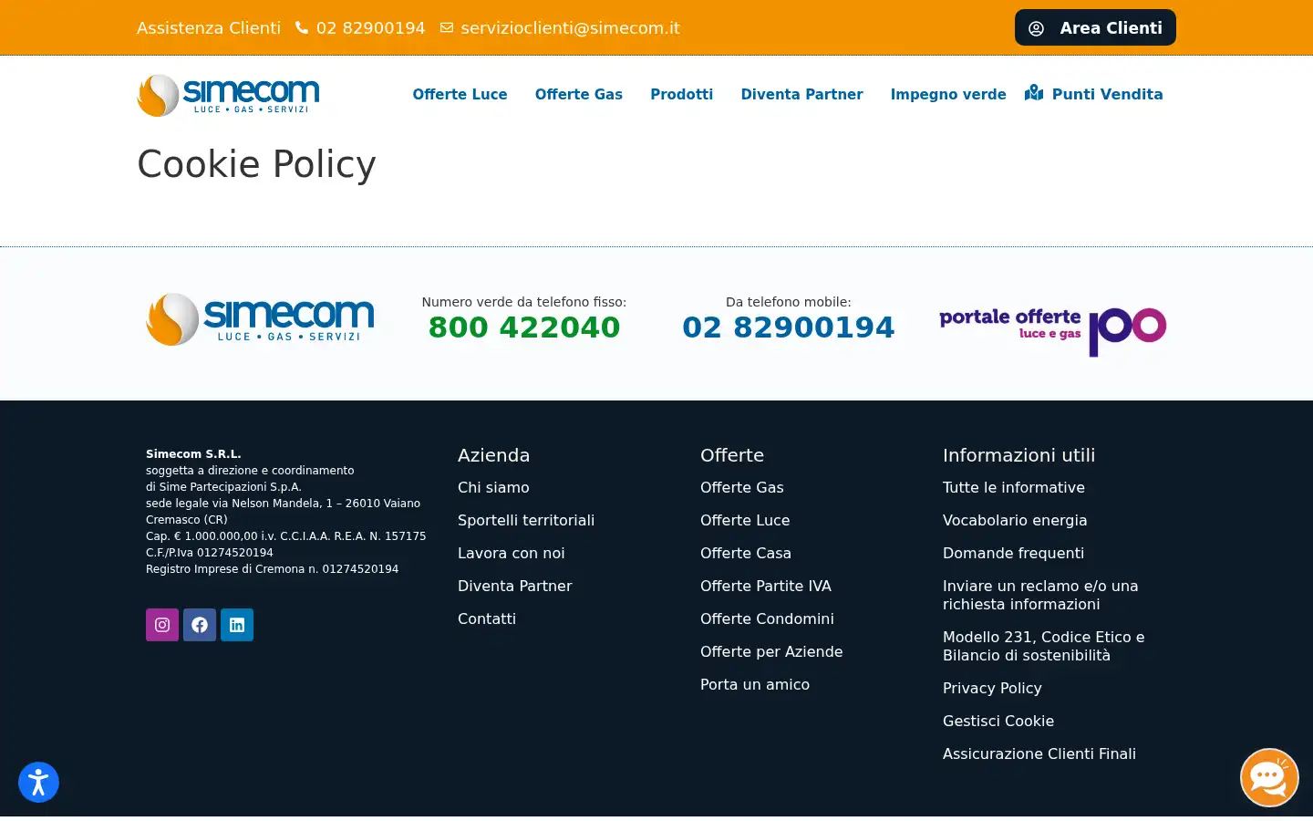 Screenshot of simecom.it