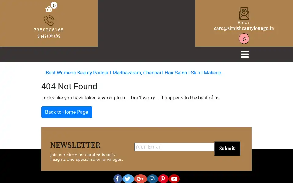 Screenshot of simisbeautylounge.in