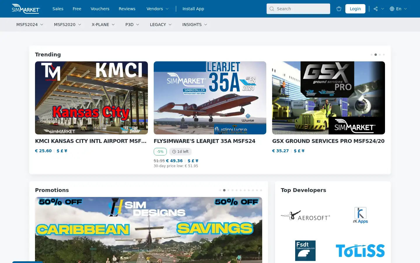 Screenshot of simmarket.com