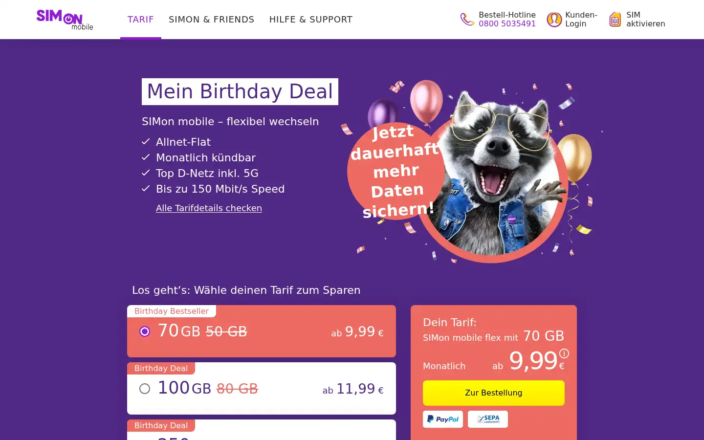 Screenshot of simonmobile.de