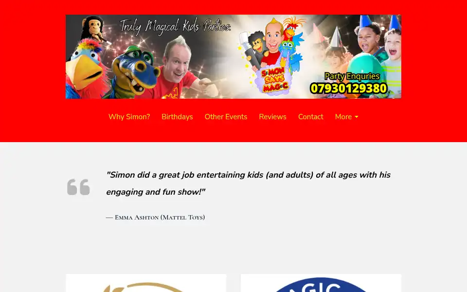 Screenshot of simonsaysmagic.com