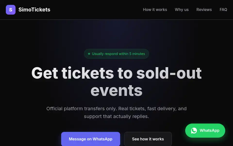 Screenshot of simotickets.com