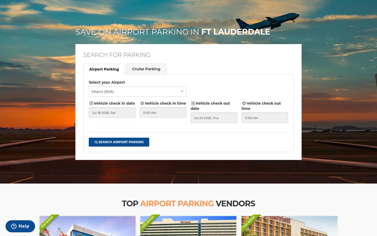 Screenshot of simpleairportparking.com