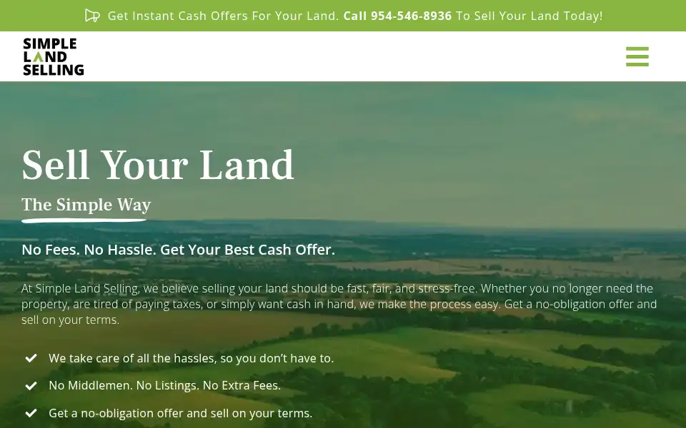Screenshot of simplelandselling.com