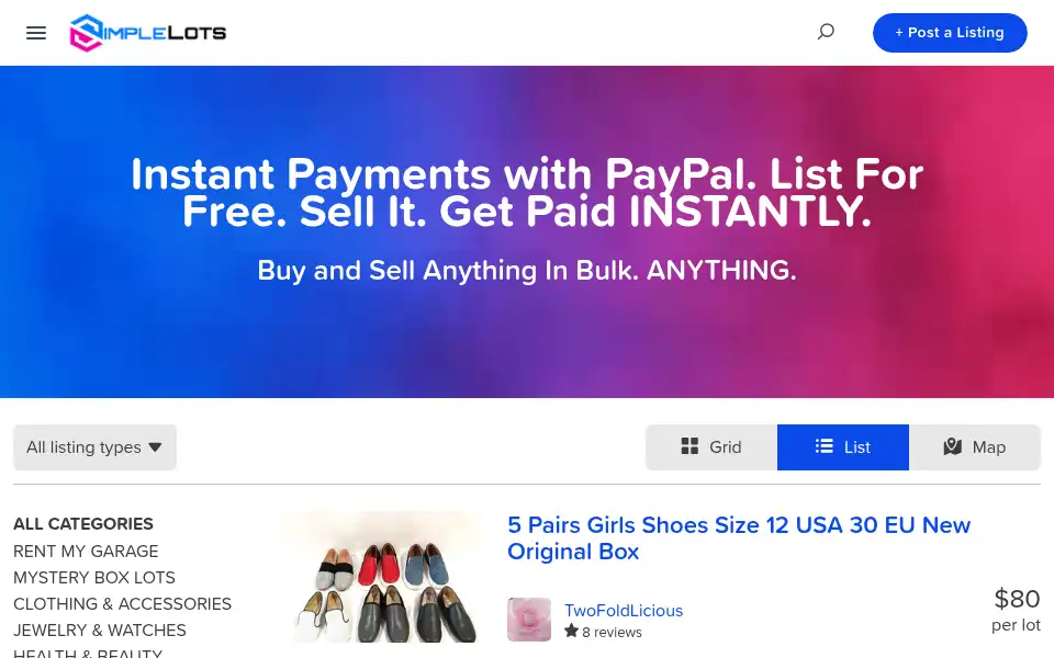 Screenshot of simplelots.com