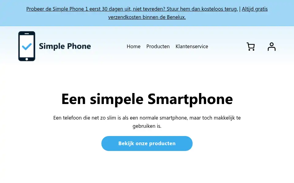 Screenshot of simplephone.nl