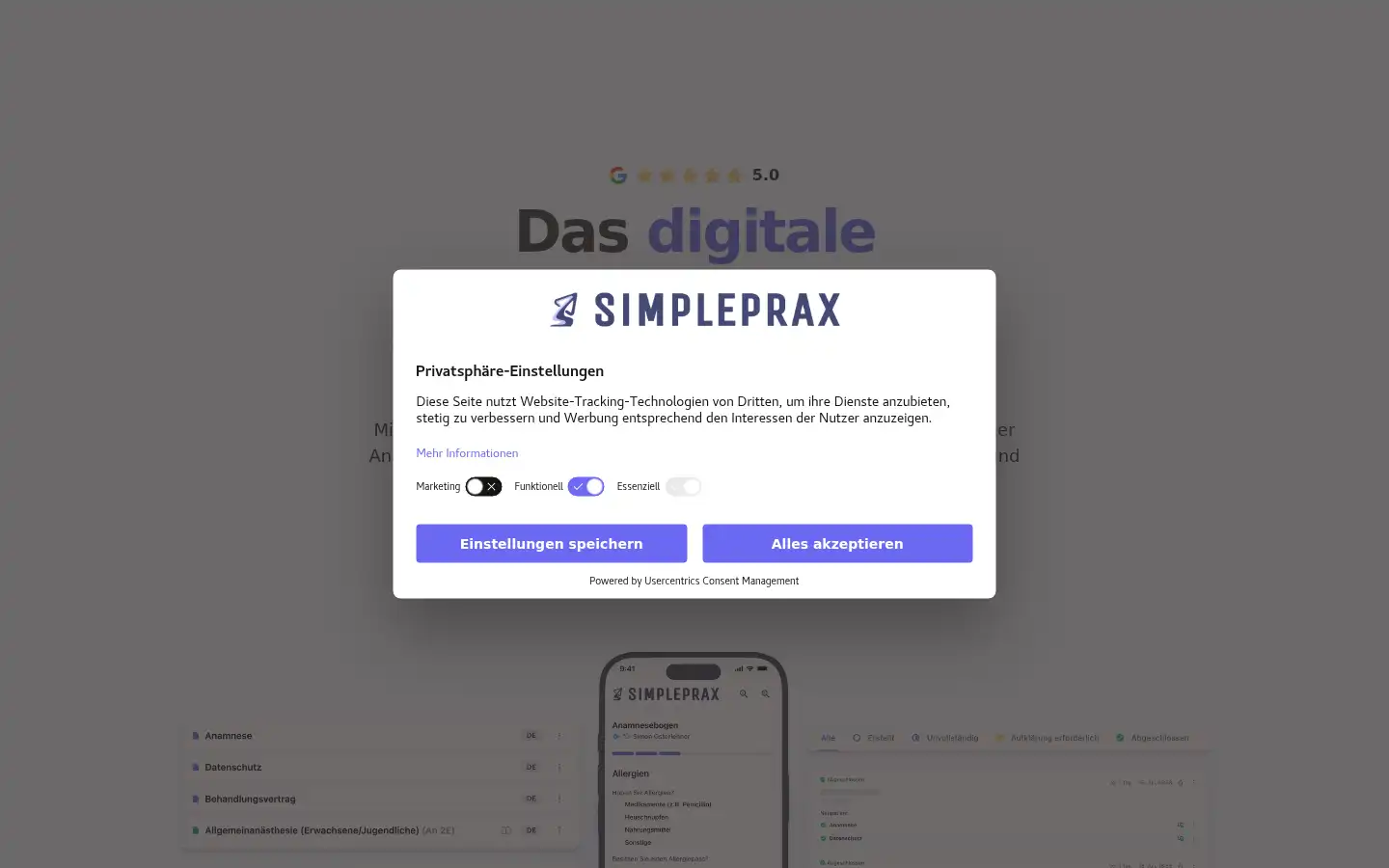 Screenshot of simpleprax.de