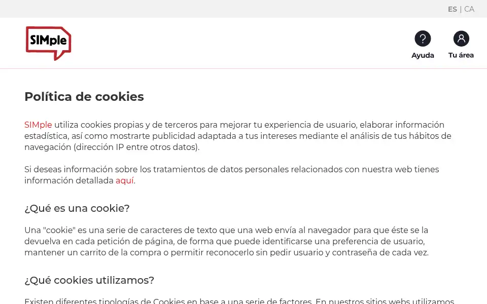 Screenshot of simpletelco.es